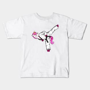 Cartoon unicorn does hapkido Kids T-Shirt